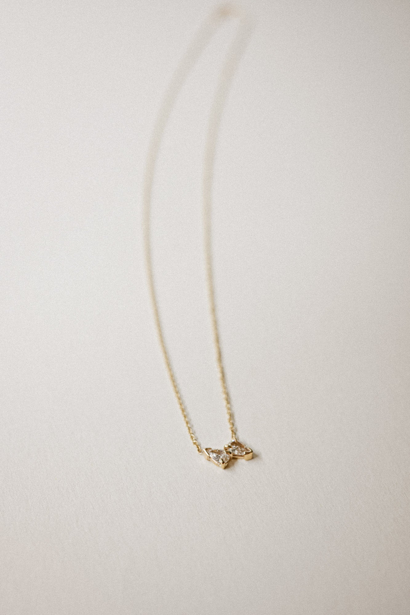 Ethically sourced natural diamond necklace two pear