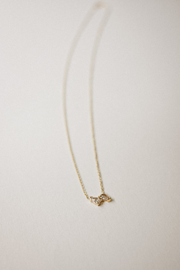 Ethically sourced natural diamond necklace two pear