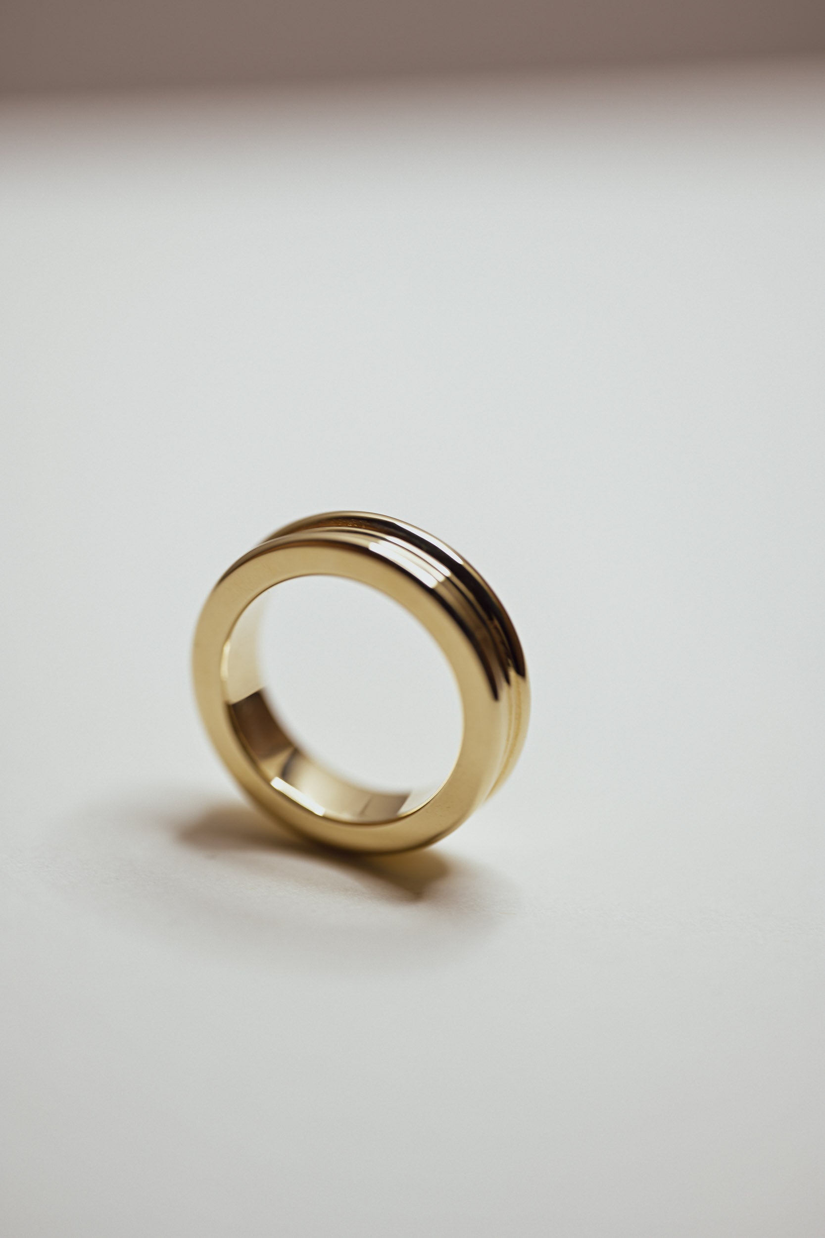 Close up of the detailed curves of the Form Ring.