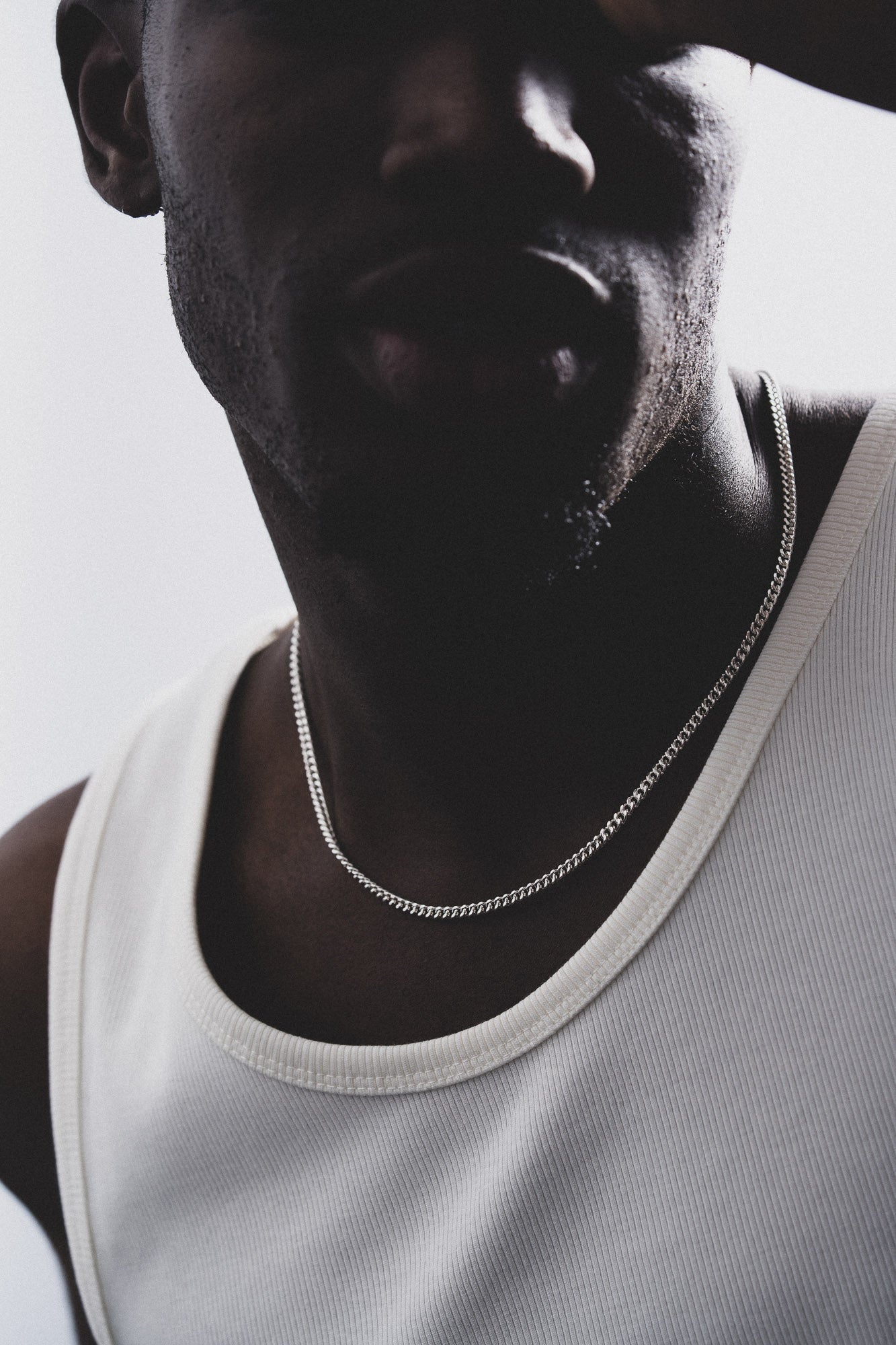 White recycled gold bold curb chain gender neutral