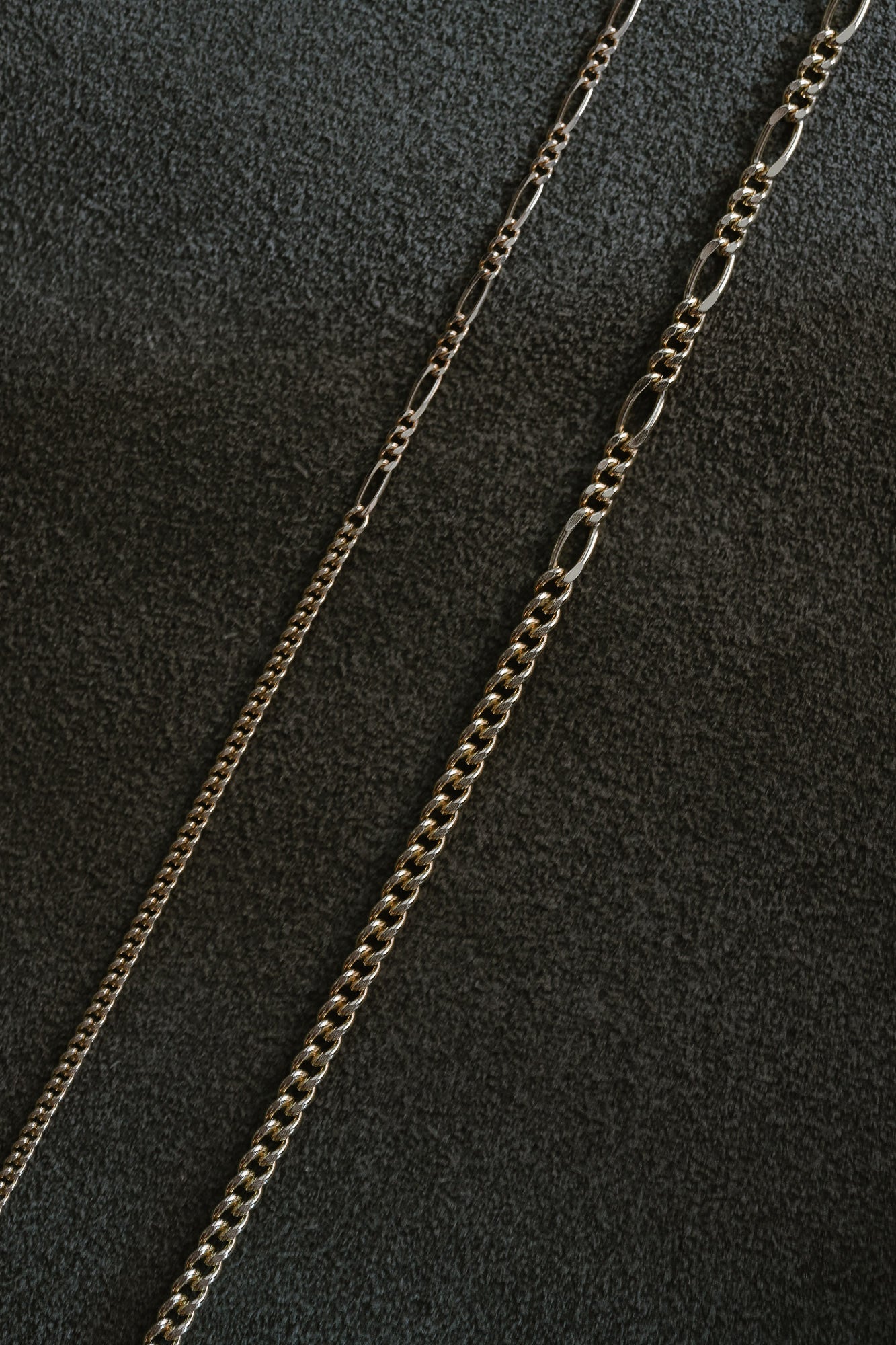 Recycled gold chains showcasing the difference of bold options available 